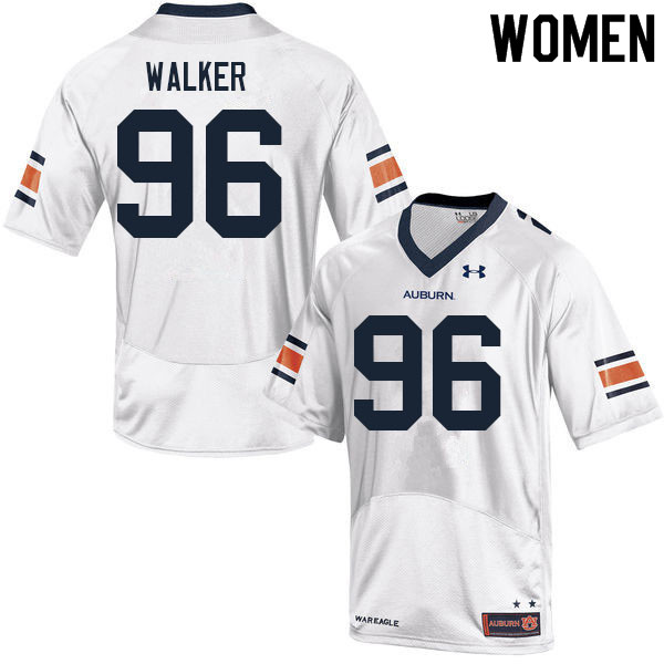 Auburn Tigers Women's Garrison Walker #96 White Under Armour Stitched College 2021 NCAA Authentic Football Jersey VNB1074FJ